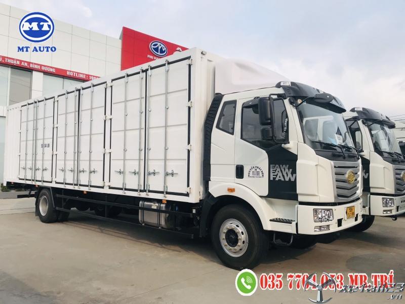 xe tải thùng kín container chở pallet , linh kiện điện tử| Faw 9 mét 7| hỗ trợ vay cao 80%